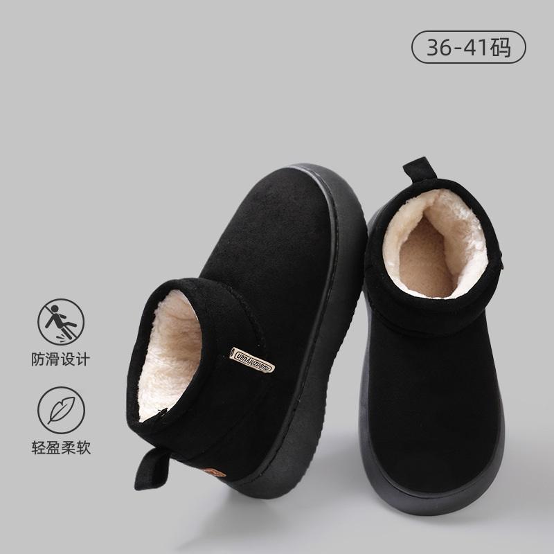 

Новые зимние женские сноубутсы на меху, ботильоны из искусственной замши, женские теплые меховые ботильоны, женские широкие короткие ботинки 36-37 чёрный