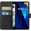 Hülle - Phonillico® - Xiaomi Poco C65 - Geldbörse Schwarz - Semi-rigide - Lederoptik