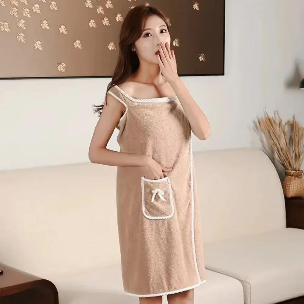 Womens Bath Towels Bathrobe Bath Towels Clearance Soft and Absorbent Towel Dress Wearable Coral Fleece Quick-Dry Shower Bathrobe