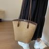 Handmade Wicker Shoulder Bag for Women Bohemian Large Capacity Casual Travel Bag