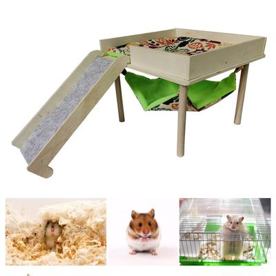 Small Animal Wood Climbing Platform Shed Wood Hideaway Castle Toy Activities Center Nest Castles for Hamster Guinea Pigs