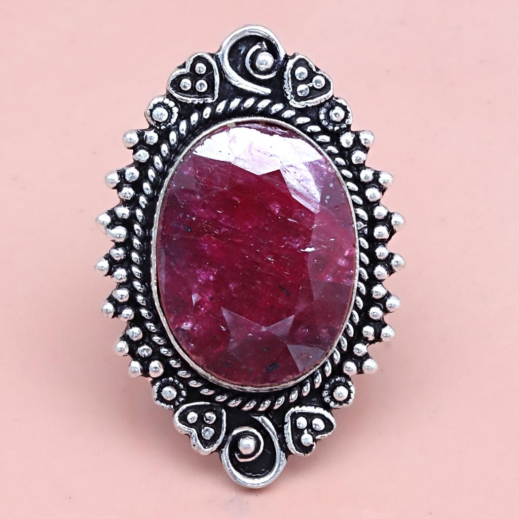 Ruby Shappire Gemstone Handmade Silver Jewelry  "8"