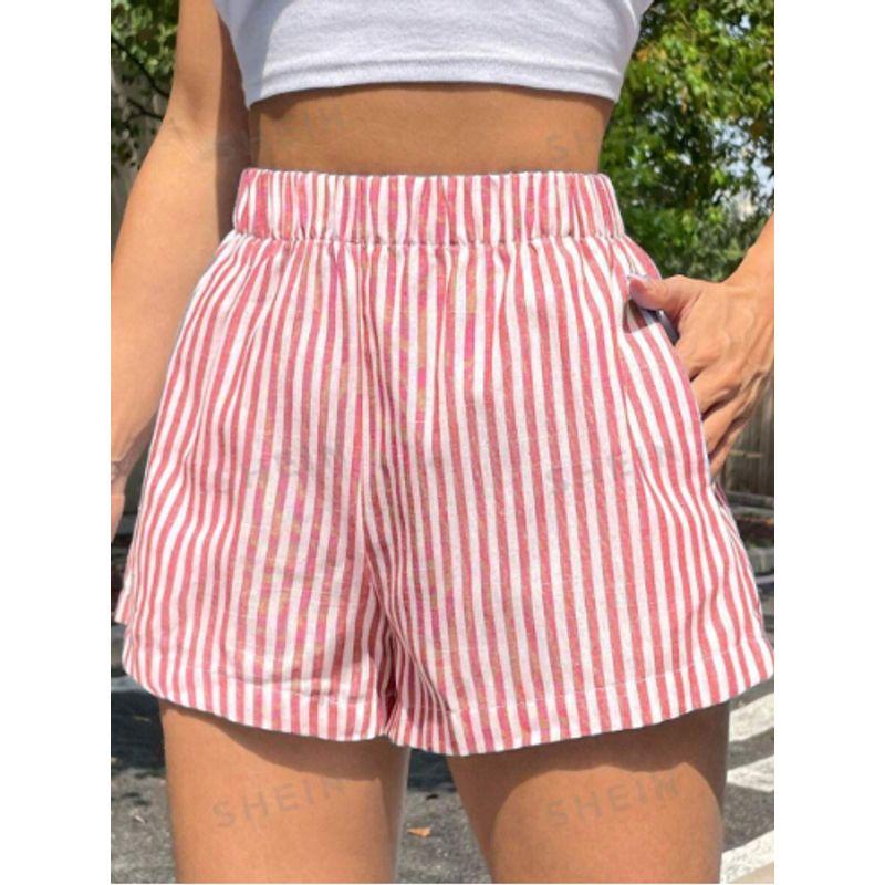 Striped Wide Leg Set Fashion Summer Women's Clothing Fashion Round Neck Sleeveless Casual Stripes Wide Leg Suit
