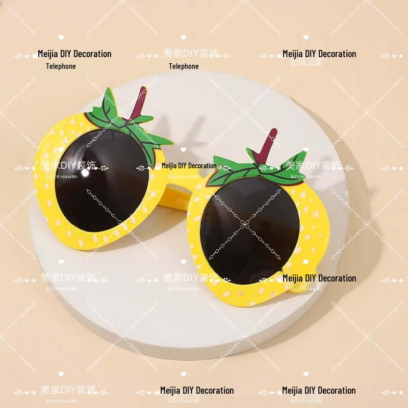 Festa Danzante sulla Spiaggia delle Hawaii Oggetti di Scena per Adulti: Occhiali da Sole Divertenti Anguria e Ananas