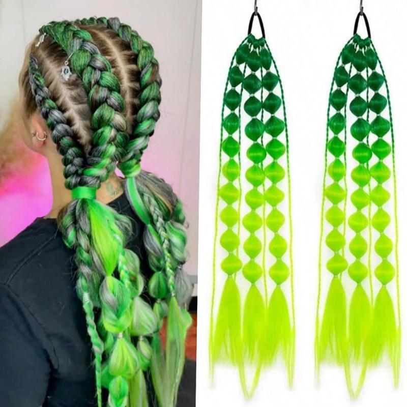 1Pcs Synthetic Wig Lantern Bubble Ponytail Multicolour Fake Braid  Girl Street Photo Modeling Lantern Long Braid