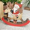 Christmas Decorations Rocking Snowman Wooden Horse Ornaments Christmas Gifts Painted Old Man Snowman Wooden Crafts