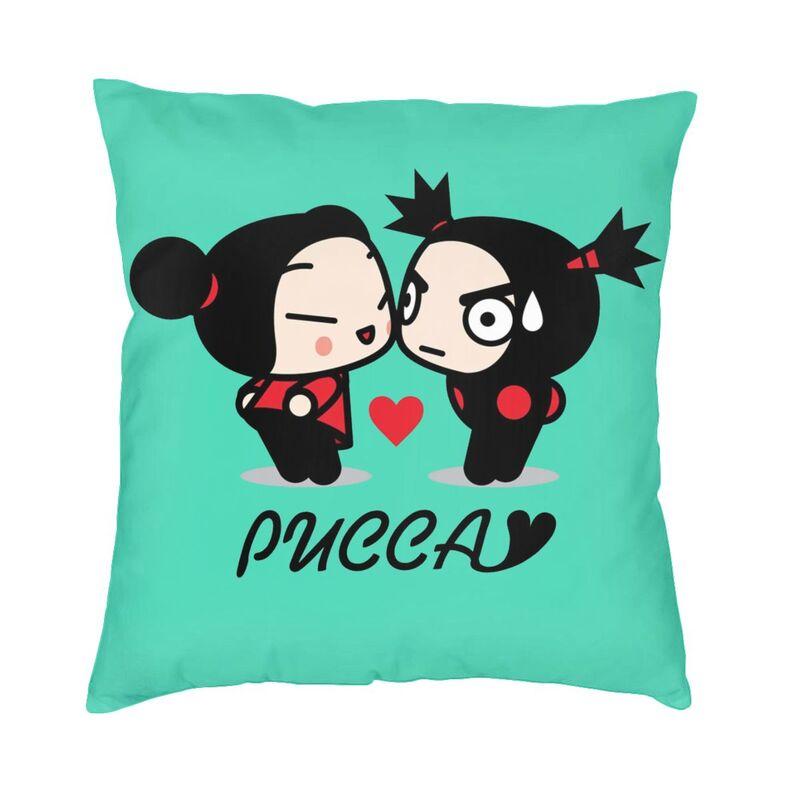 Moderní Funny Love Pucca a Garu povlak na polštář na pohovku Polyesterová TV Animace Pouzdro na polštář Anime povlak na polštář do obývacího pokoje
