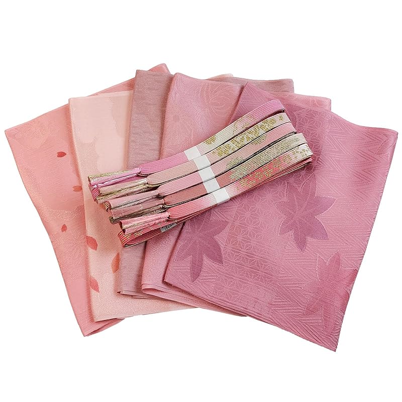 

Kyo Tamayura Hiragumi obijime obiage set 2 piece set Colors and patterns are up to you formal casual pure silk Obiage Obijime set (52 peach)