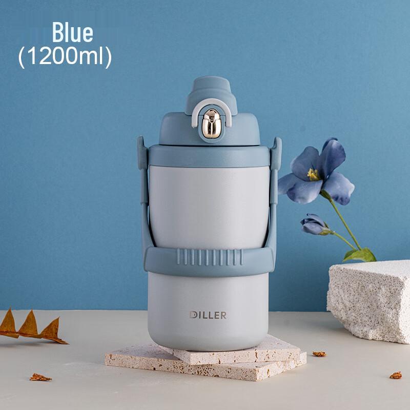 Dilebell Women s 1.2L Insulated Stainless Steel Straw Bottle