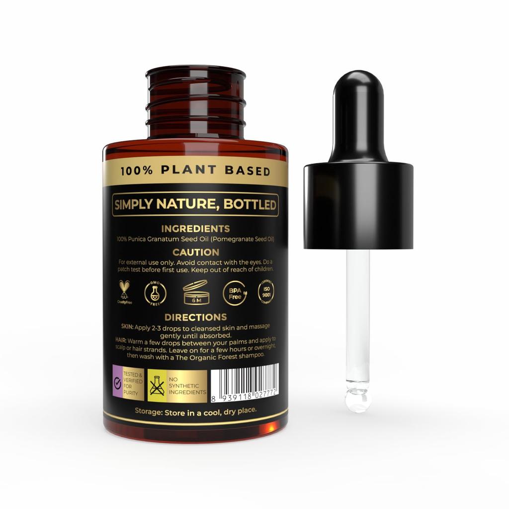 Granatapfelsamenöl für das Gesicht | 100% reines kaltgepresstes Gesichtsöl für Glow & gleichmäßigen Teint | 30ml