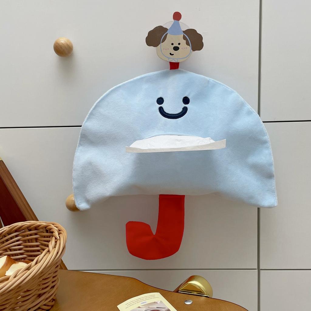ins cute mushroom free punching tissue cover high value creative tissue box wall hanging roll box