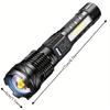 LED Flashlight High Power Torch USB Rechargeable Zoomable Waterproof Emergency Camping Flashlight Built-in Battery