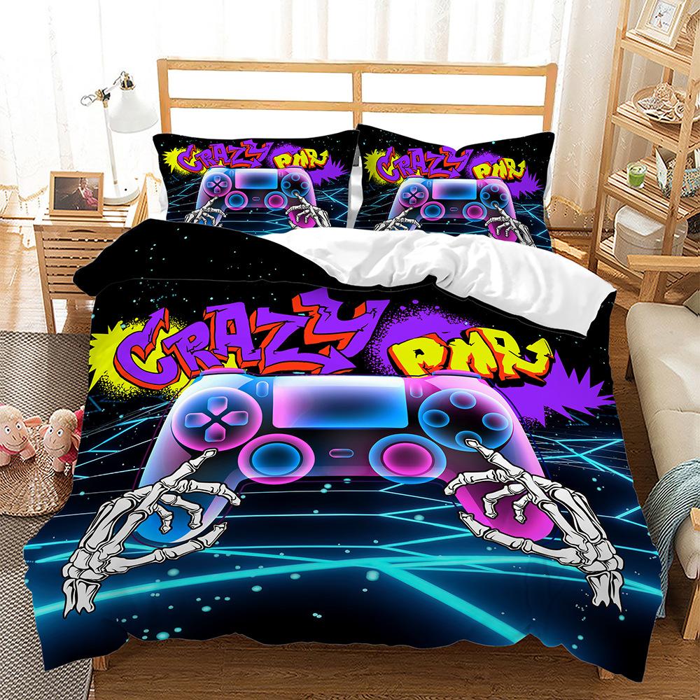 Bed Three-Piece Gamepad Sci-Fi Cute Pink 3D Digital Printing Kit