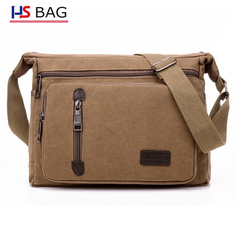 

Men s Korean Style Canvas Crossbody Messenger Bag: Fashionable, Casual, Large Capacity 14-inch кавовий