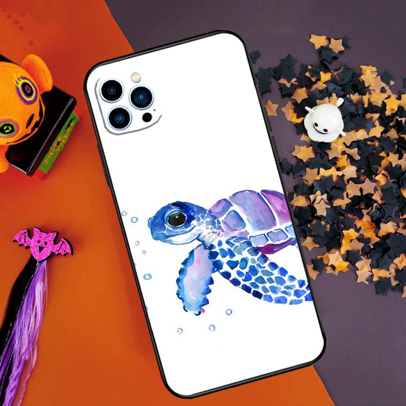 Cute Sea Turtle Bumper Case For iPhone 16 15 14 Pro Max 11 12 13 Pro Max Mini XR 16e 16 15 Plus Phone Cover