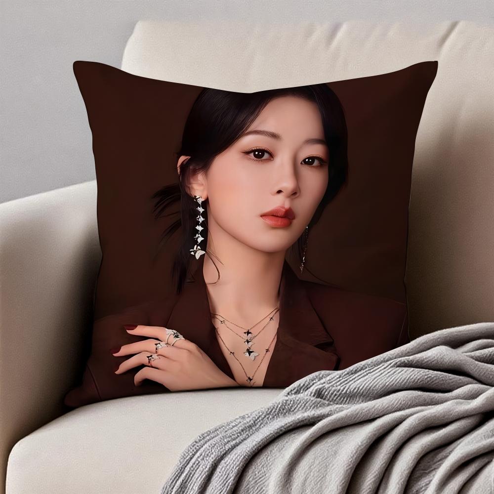 Fashion and elegant Chinese actress YYang Zi Cushion Cover Pillowcase Antidustmite Invisible Zipper Short Plush Sofa Cushion