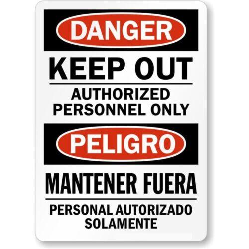 

Bilingual Danger Keep Out Aluminum Weatherproof SignAluminum 20x30cm（7.8x11.8inch）