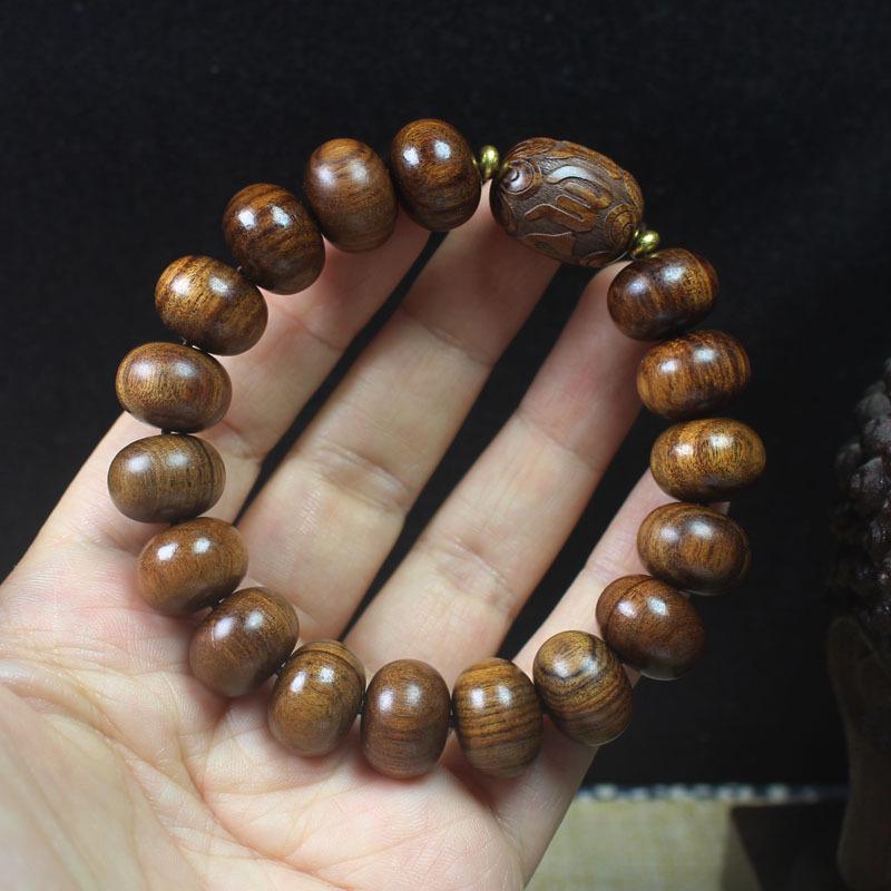 Chinese Abacus Prayer Beads Bracelet: Natural Green Sandalwood, Red Sandalwood, Agarwood