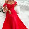 202 Nouvelle Robe Longue Sexy Rouge Style Européen et Américain Robe Sexy Sous-vêtement Sexy Femme
