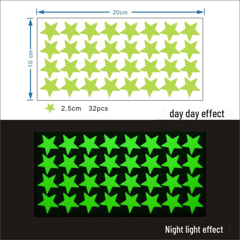 Красочные звездочки флуоресцентные наклейки на стену для декора детской спальни