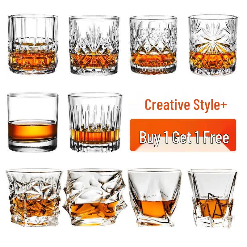 ZISIZ Crystal Glass Whiskey & Cocktail Tumbler