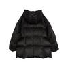 ELLE French Warm Solid Color Hooded Basic Down Jacket Women outerwear Black EY49322