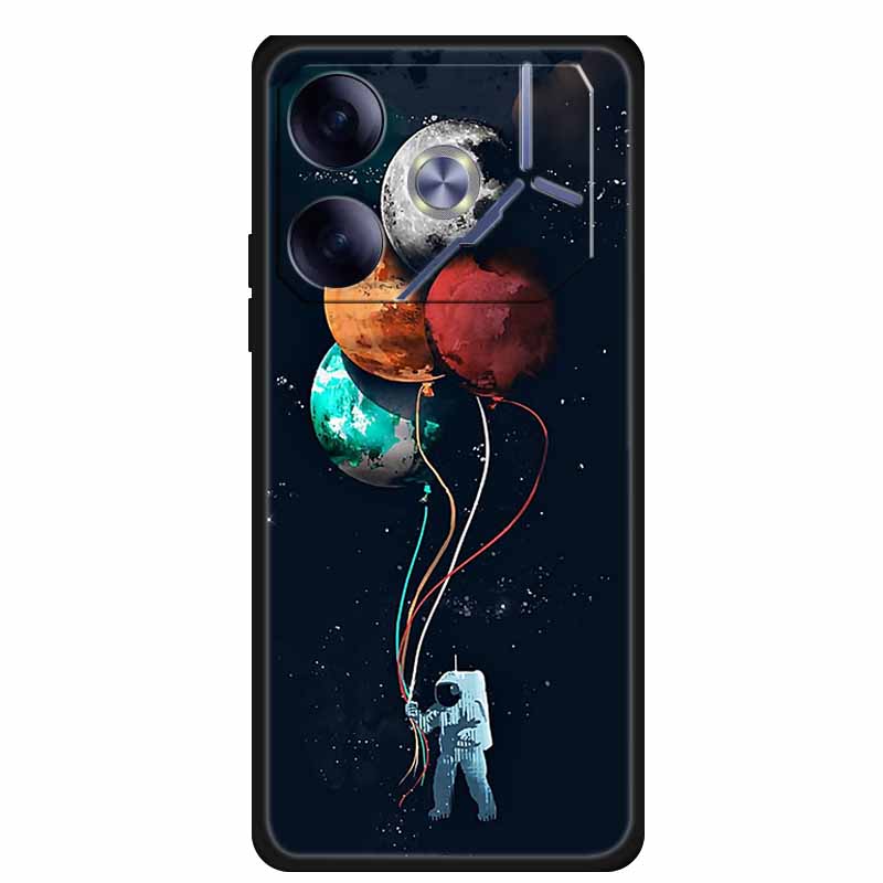 For Tecno Pova 6 Phone Case 6.78" Animal Black Silicone Soft Back Cover Cases For Tecno Pova 6 Case Pova6 Coque Funda Shockproof