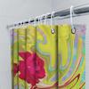 Stylish Modern Bathroom Shower Curtain with Abstract Floral Design for Home Decor Green, Red Yellow Colors 72 x 78 Inches Long S