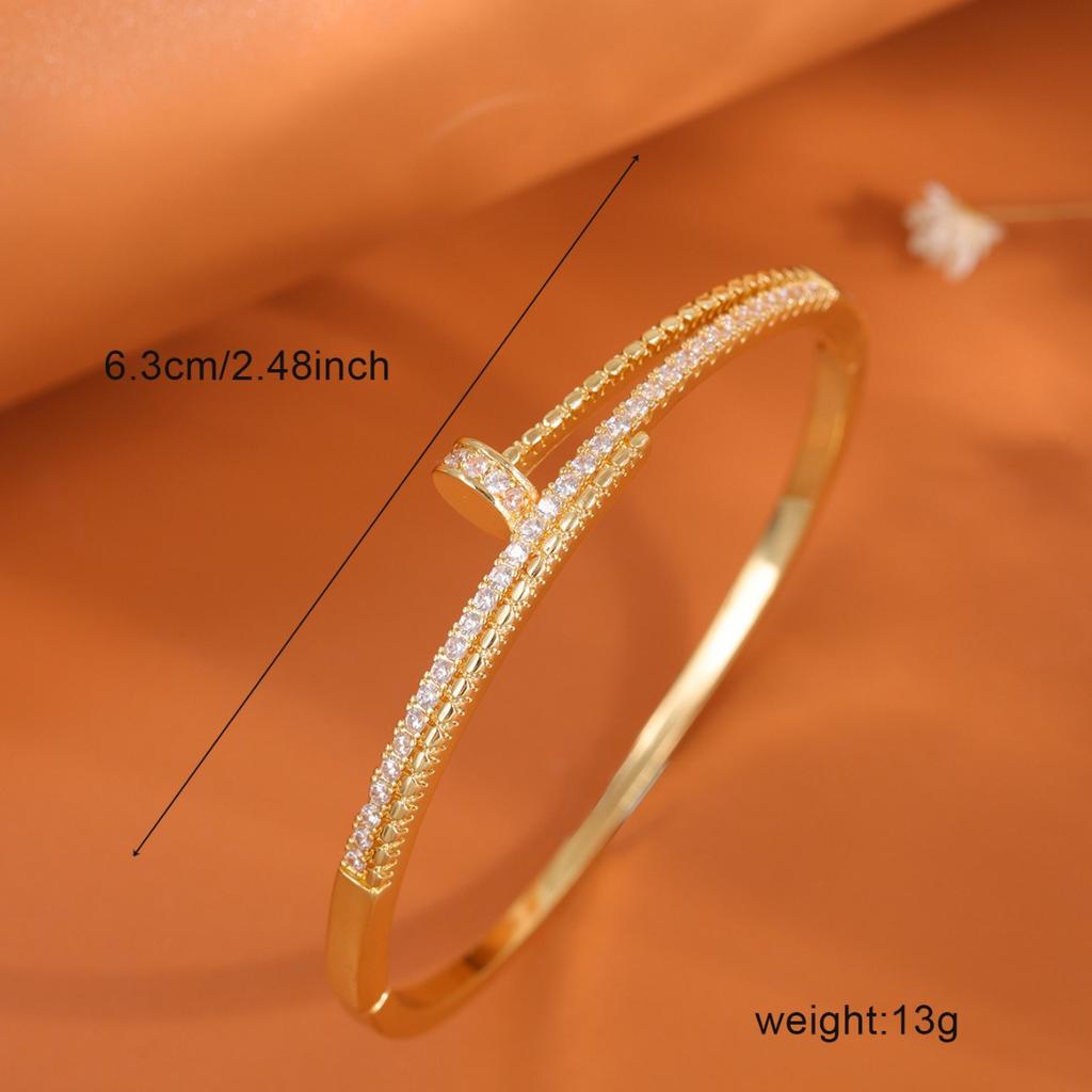 2026 pulseira de prego feminina europeia e americana pulseira de luxo leve design de ponta pulseira aberta ornamento de pulseira