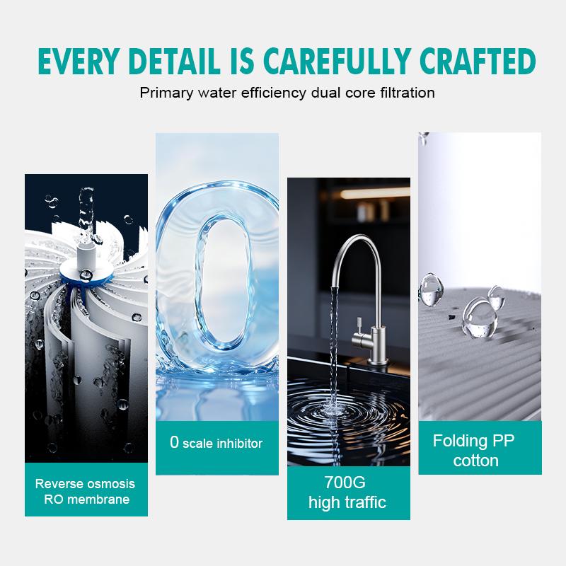 PSL9   Automatic Wall-Mounted Water Dispenser-Home & Commercial Use Reverse Osmosis Water Purifier with Carbon Gray RO Filter