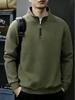 Men's Double-Sided Fleece Half-Zip Stand Collar Sweatshirt - Autumn/Winter Casual Loose Jacket.