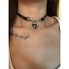 Y2K Heart Cat Paw Leather Choker, Sweet Cool Hot Girl Clavicle Necklace