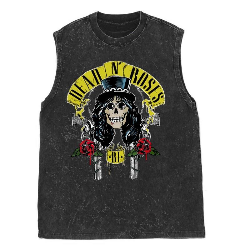 

Американская рок-группа Guns N Roses Винтажная выстиранная старая майка без рукавов Мужская Женская футболка Майки Спортивная одежда 3XL