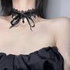 Sexy Schwarzer Spitzen-Schleifen-Knoten-Choker-Halskette Modisches Kragen-Halsketten-Schmuckstück