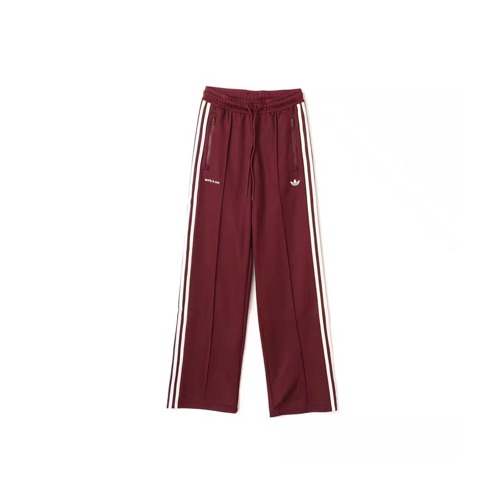 adidas x Sporty & Rich Womens Track Pants Maroon Men Streetwear JN5324