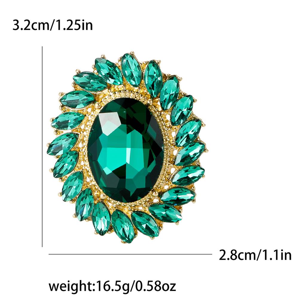Broche Oval de Cristal con Girasol para Mujer Unisex Pines de Solapa Fiesta de Oficina Regalos para Amigos Accesorios