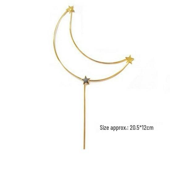 Moon Heart Pearl Wrought Iron Cake Topper for Valentine s Day and Birthday Decorations