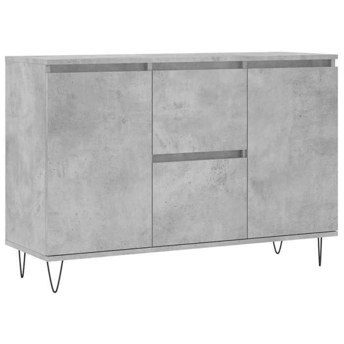 VidaXL Buffet, Armoire Latérale avec Pieds, Meuble de Rangement, Organisateur de Salon Salle de Séjour Intérieur, Gris Béton 827208
