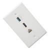 HD Multimedia Interface Wall Plate Solder Free CAT6 USB3.0 HD Multimedia Interface 3 Port Wall Plate Outlet
