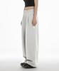 Paensyo Symbol One Tuck String Heavy Fleece-Lined Pants - White Melange