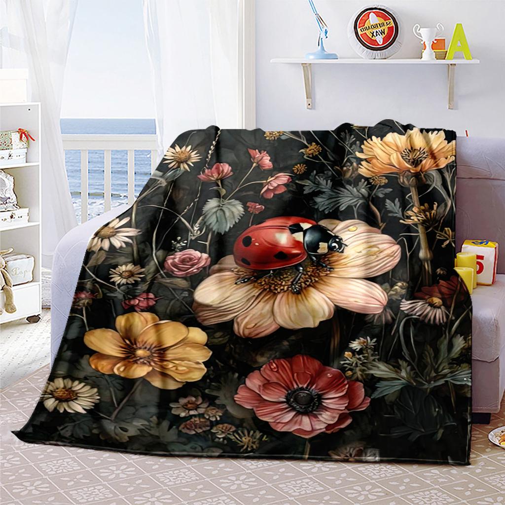 1PC Floral Animal Heart Blanket Soft Comfortable All Seasons Perfect Sofa Office Travel Home Gift Idea