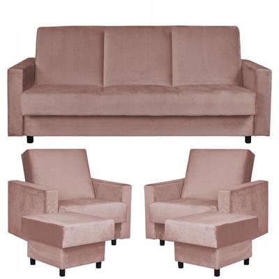 Alicja Lounge Furniture Set Sofa Armchairs Poufs