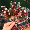 Artificial Pine Cone Branches Holly Berry Pine Cone Decorations Christmas Tree Ornament DIY Party Gift Packaging Decor Supplies