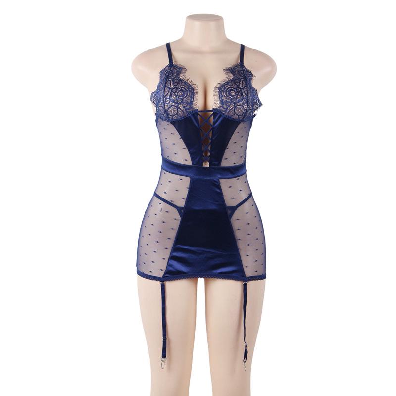 Lace Nightgown Suspender Lingerie - European & American Style Pajamas
