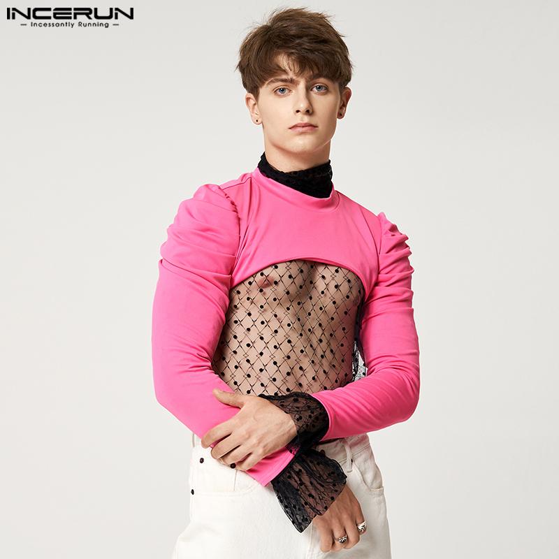 

INCERUN Весна Мужчины L;Однотонные короткие укороченные топы с рукавами ong