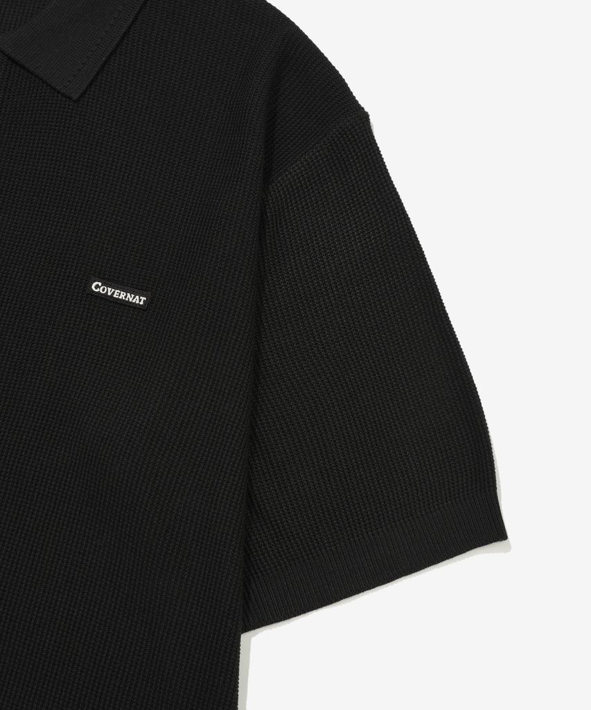COVERNAT Collared Half Knit Black