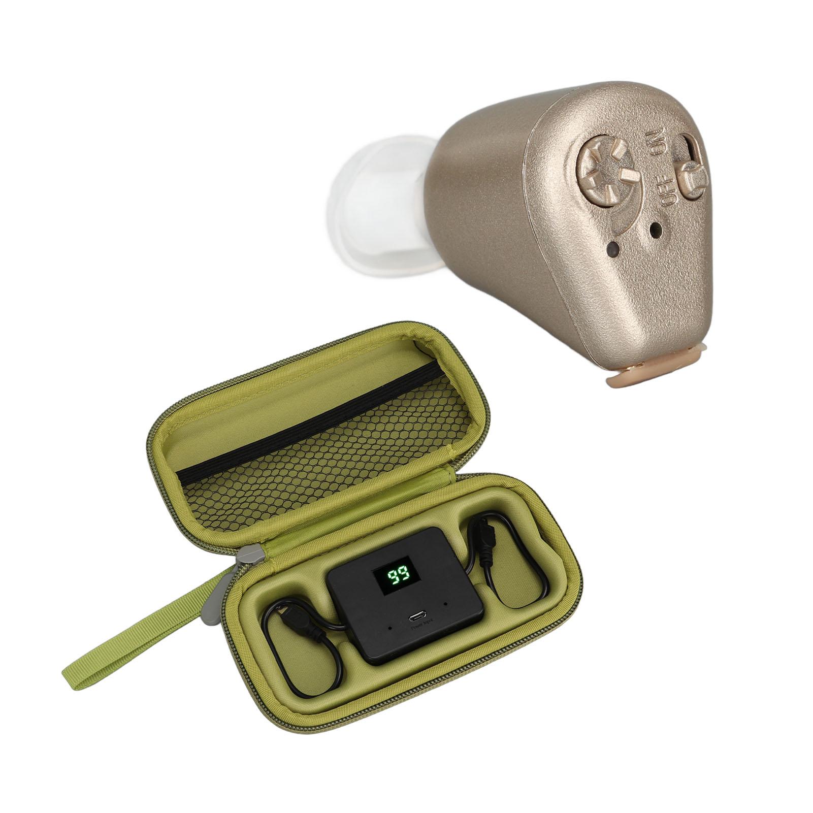 

Rechargeable Sound Amplifier Medical Grade Silicone Ergonomic Compact Silver Ear Hearing Device for Daily Life