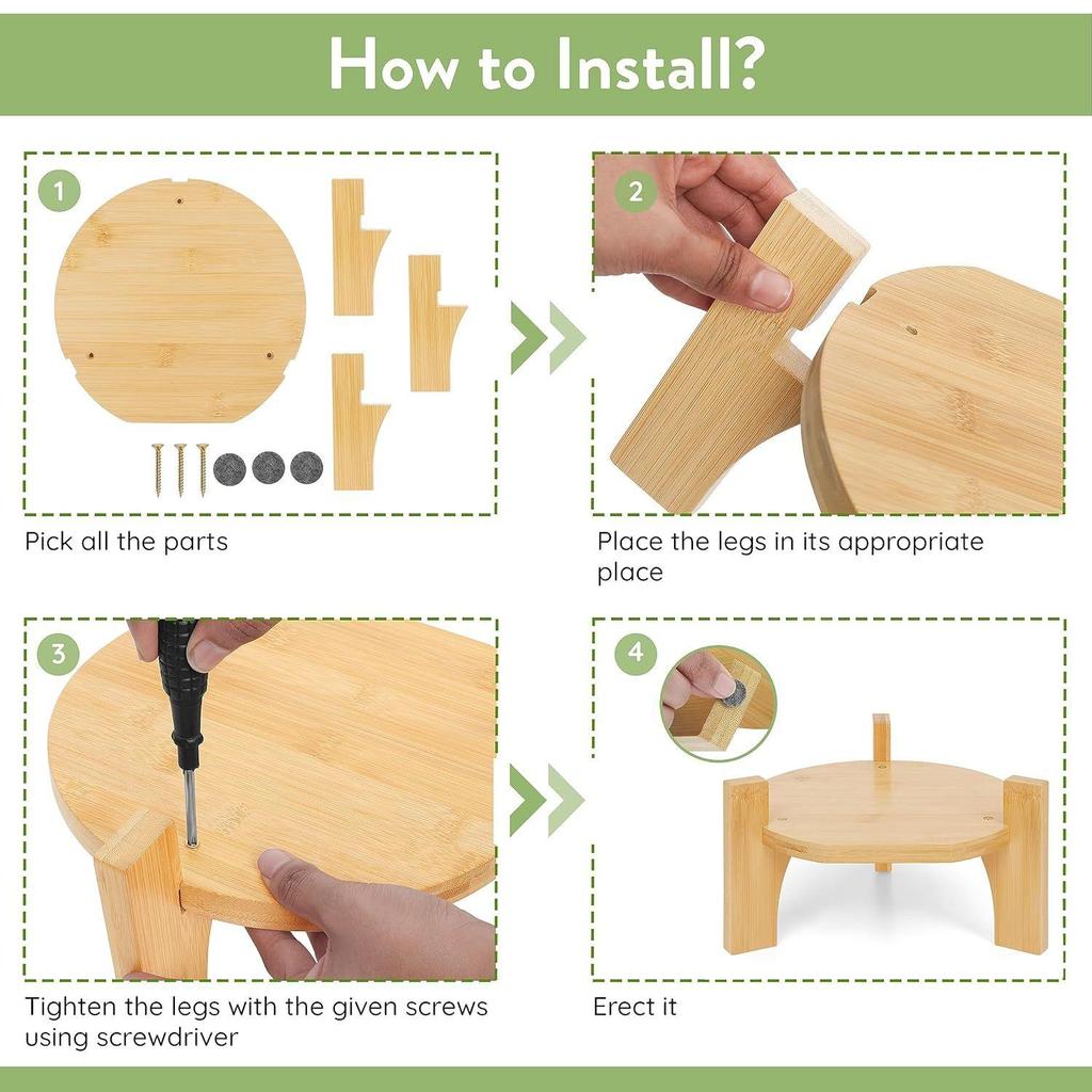 Bamboo Stand - Juice Dispenser Stand with Sturdy Legs,Non-Slip Bushes & Flat Base Detachable Water Dispenser,Mason Jar,Glass