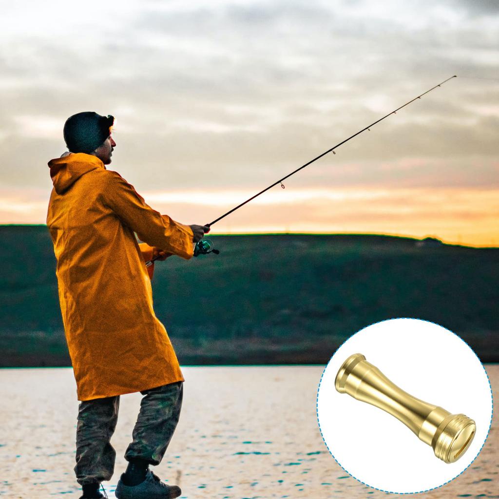 PATIKIL Reel Handle Knob Fishing Reel Power Handle for Reel Light Gold Replacement, Metal, Knob, S/D Accessories,