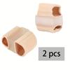 2 Pcs Soft Fiber Toe Separators for Overlapping Toes, Double Hole Toe Spacer Rings for Men and Women, Foot Care